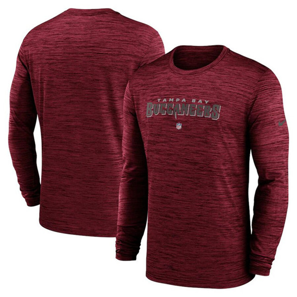 Men's Tampa Bay Buccaneers Red Sideline Team Velocity Performance Long Sleeve T-Shirt